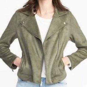 Old Navy Olive Green Motorcycle Jacket